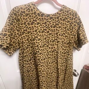 Entro Leopard Print Mini Swing Dress
